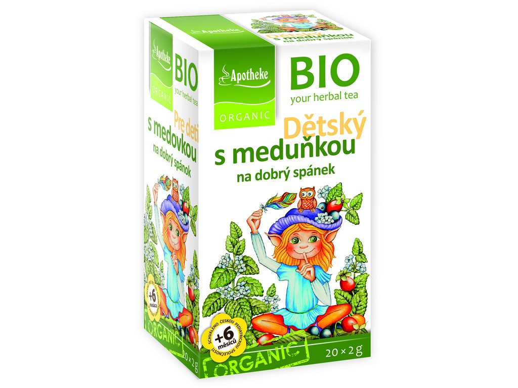 Zobrazit detail výrobku Apotheke Dětský čaj s meduňkou BIO 20 sáčků + 2 měsíce na vrácení zboží