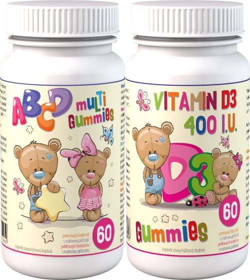 Zobrazit detail výrobku Clinical ABCD Multi Gummies 60 pektinových bonbónů + D3 Gummies 60 pektinových bonbónů