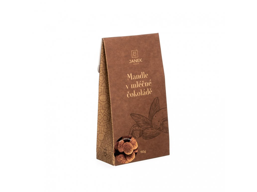 Zobrazit detail výrobku Čokoládovna Janek Mandle v mléčné čokoládě a skořici 150 g