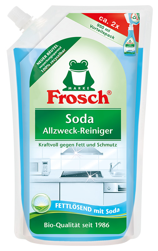 Zobrazit detail výrobku Frosch Čistič na kuchyně s přírodní sodou – náhradní náplň EKO 950 ml + 2 měsíce na vrácení zboží