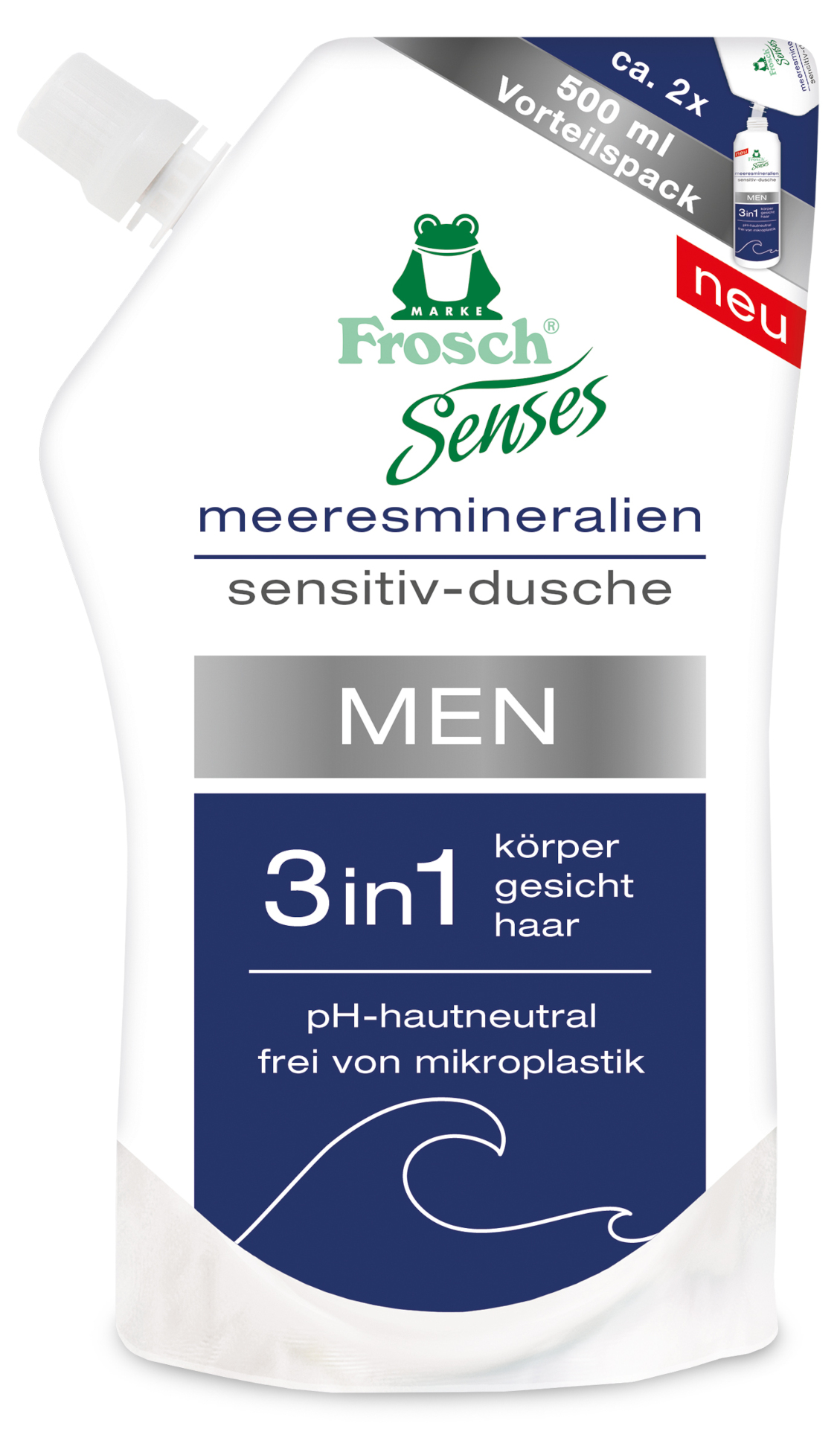 Zobrazit detail výrobku Frosch Sprchový gel pánský 3 v 1 – náhradní náplň EKO Senses 500 ml + 2 měsíce na vrácení zboží