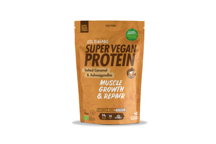 Zobrazit detail výrobku Iswari Bio Super Vegan Protein Slaný karamel - Ashwaganda 350 g + 2 měsíce na vrácení zboží