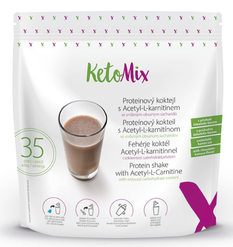 Zobrazit detail výrobku KetoMix Proteinový koktejl s Acetyl-L-karnitinem s příchutí čokoláda-banán (35 porcí) + 2 měsíce na vrácení zboží