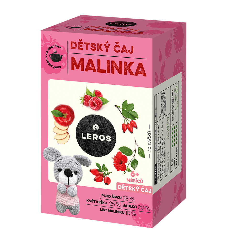 Zobrazit detail výrobku LEROS Dětský čaj Malinka 20 x 2g + 2 měsíce na vrácení zboží