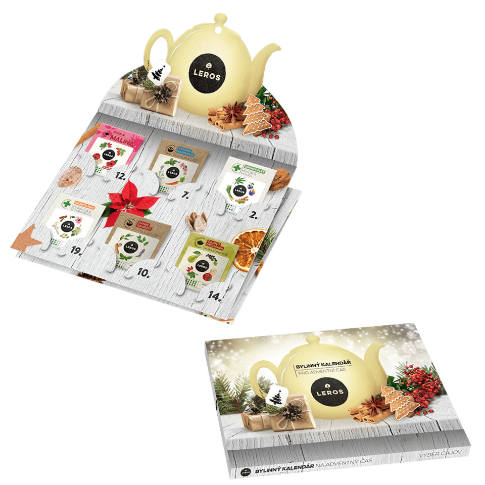 LEROS Nástěnný adventní kalendář bylinných čajů 24 ks + 2 měsíce na vrácení zboží