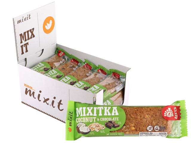 Zobrazit detail výrobku Mixit Mixitka bez lepku - Kokos + čokoláda 20 ks + 2 měsíce na vrácení zboží