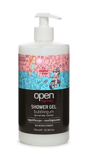 Zobrazit detail výrobku Open Sprchový gel s vůní žvýkačky s pumpičkou 750 ml + 2 měsíce na vrácení zboží
