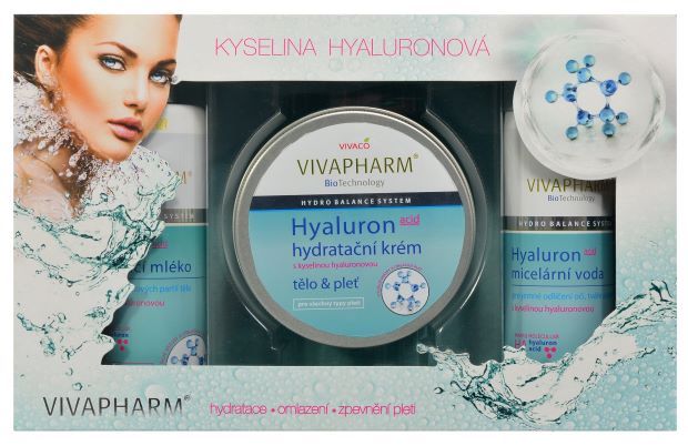 Zobrazit detail výrobku Vivapharm Dárková kazeta Hyaluron - pleťová voda, zpevňující mléko, pleťový krém + 2 měsíce na vrácení zboží