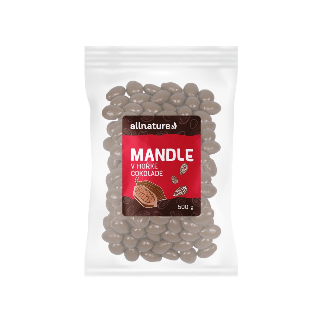 Zobrazit detail výrobku Allnature Mandle v hořké čokoládě 500 g + 2 měsíce na vrácení zboží