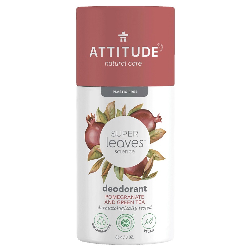 Zobrazit detail výrobku Attitude Přírodní tuhý deodorant Super Leaves granátové jablko a zelený čaj 85 g