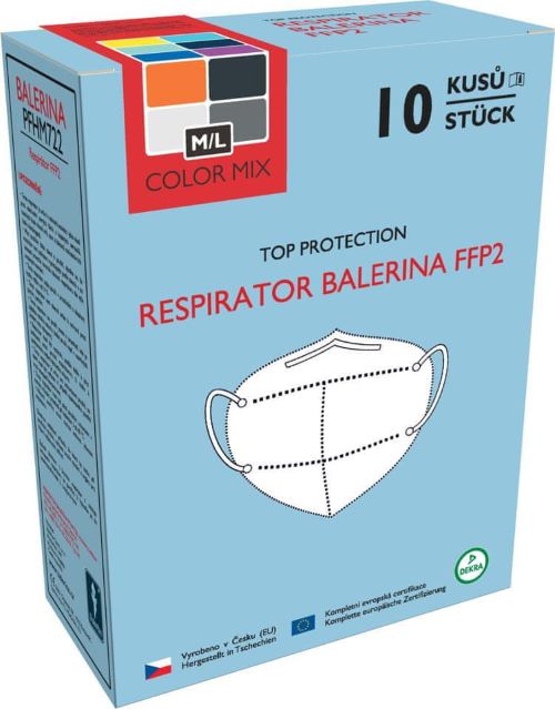 Zobrazit detail výrobku Balerina Respirátor PFHM722-FFP2 Color mix 10 ks + 2 měsíce na vrácení zboží