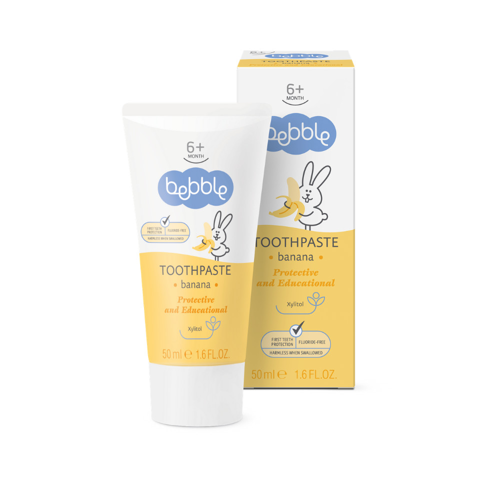 Zobrazit detail výrobku Bebble Dětská zubní pasta banán 50 ml Zobrazit detail výrobku Bebble Dětská zubní pasta banán 50 ml
