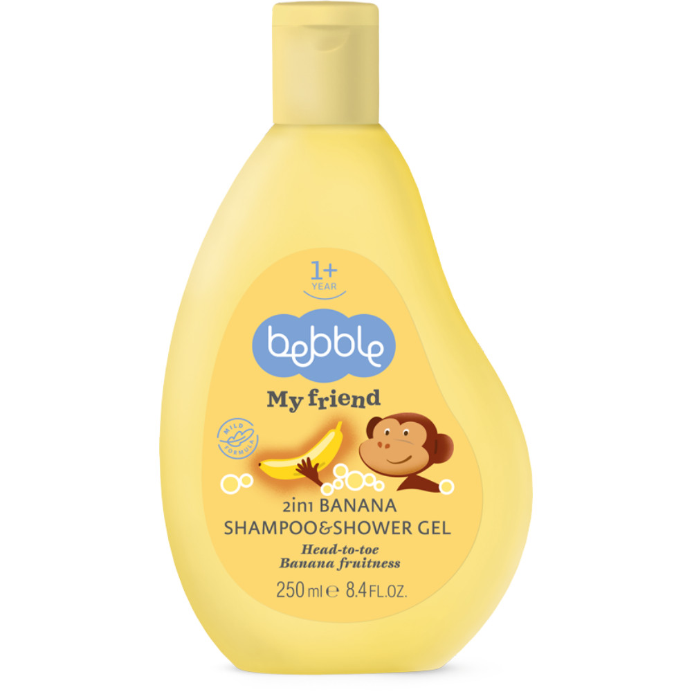 Bebble Banana Shampoo & Shower Gel šampón a sprchový gél 2 v 1 pre deti 250 ml