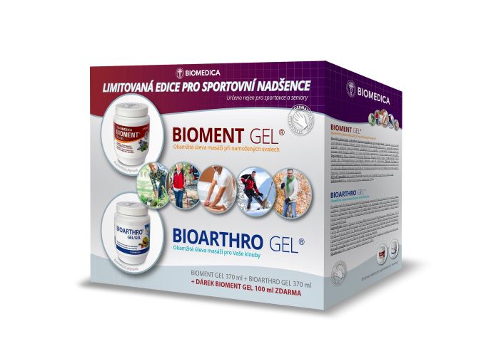 Zobrazit detail výrobku Biomedica Bioment gel 370 ml + Bioarthro gel 370 ml + Bioment gel 100 ml ZDARMA + 2 měsíce na vrácení zboží