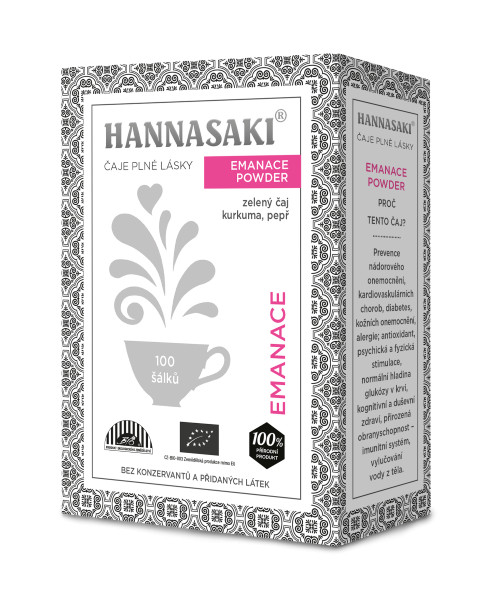 Zobrazit detail výrobku Čaje Hannasaki Emanace Powder 50 g + 2 měsíce na vrácení zboží