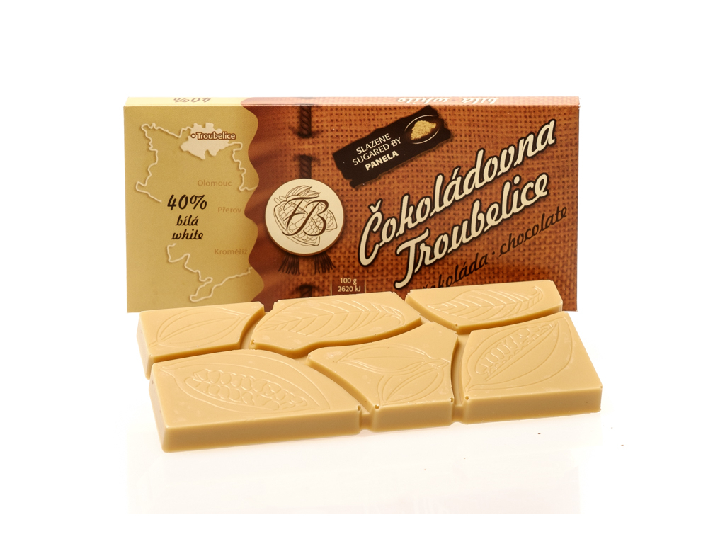 Čokoládovna Troubelice Bílá čokoláda 40% 45 g