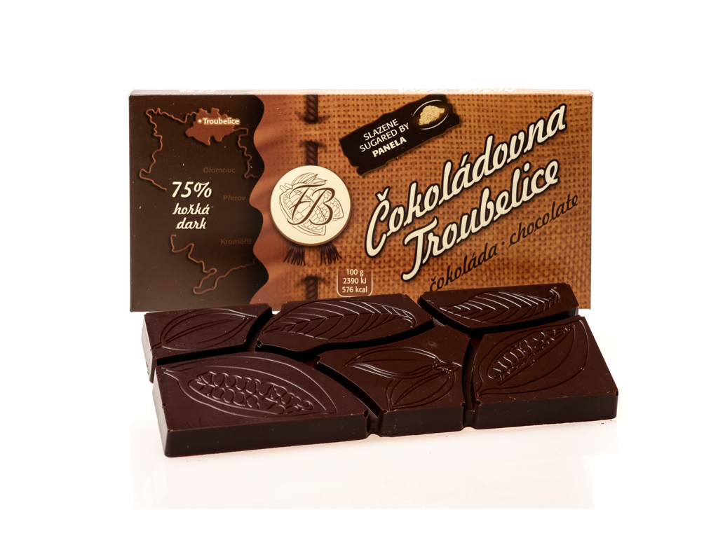 Zobrazit detail výrobku Čokoládovna Troubelice Hořká čokoláda 75% 45 g + 2 měsíce na vrácení zboží