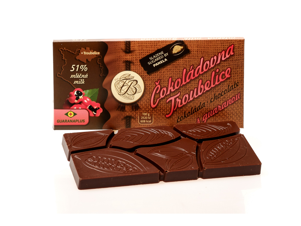 Čokoládovna Troubelice Mléčná čokoláda s guaranou 51% 45 g