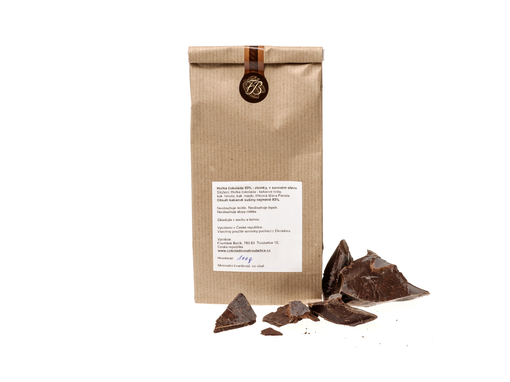 Zobrazit detail výrobku Čokoládovna Troubelice Hořká čokoláda zlomky 83% 200 g + 2 měsíce na vrácení zboží