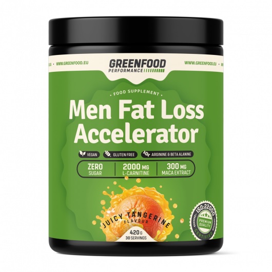 Zobrazit detail výrobku GreenFood Performance nápoj pro muže Fat Loss Accelerator 420 g Mango + 2 měsíce na vrácení zboží