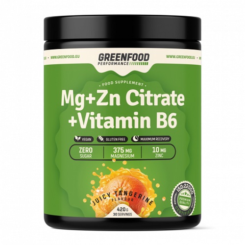 Zobrazit detail výrobku GreenFood Nutrition Performance nápoj MG+Zn Citrate + Vitamin B6 420 g Meloun