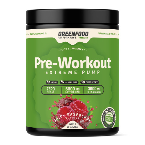 Zobrazit detail výrobku GreenFood Performance nápoj Pre-Workout 495 g Malina + 2 měsíce na vrácení zboží