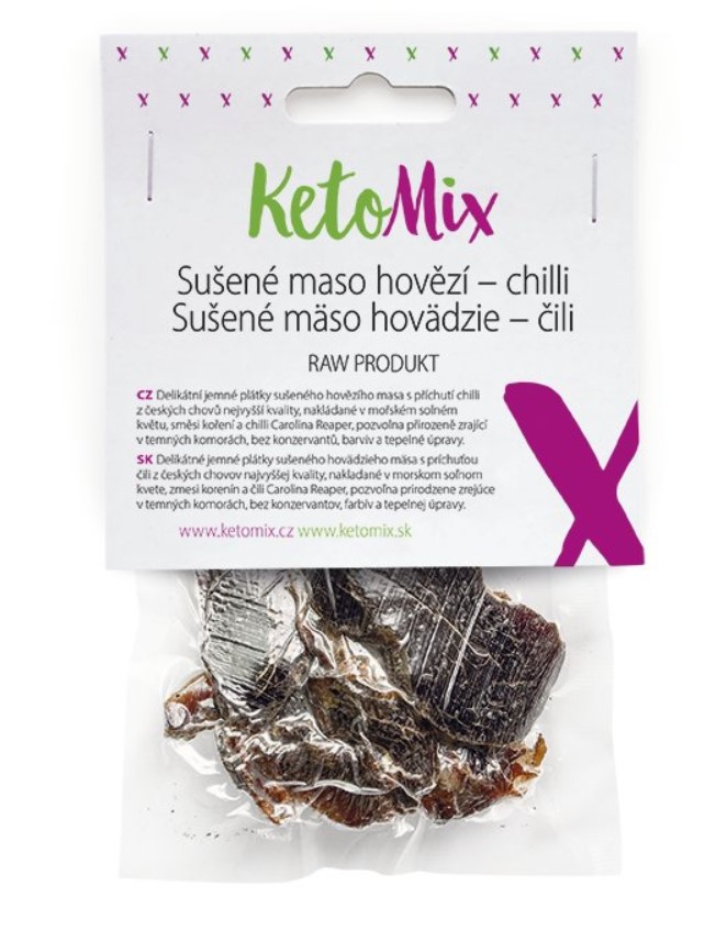 Zobrazit detail výrobku KetoMix Sušené maso hovězí - chilli 25 g