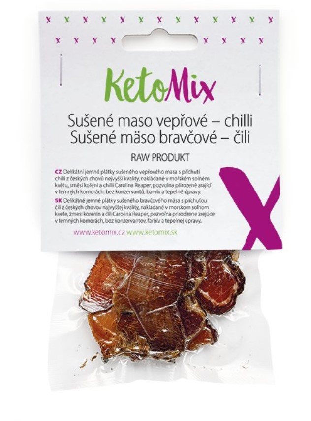 KetoMix Sušené maso vepřové - chilli 25 g