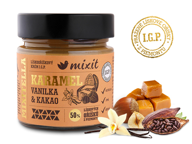 Zobrazit detail výrobku Mixit Mixitella Premium - Lískový oříšek z Piemontu s karamelem 200 g + 2 měsíce na vrácení zboží