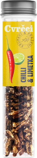 Zobrazit detail výrobku SENS Křupaví & pražení cvrčci - Chilli & Limetka 20 g + 2 měsíce na vrácení zboží
