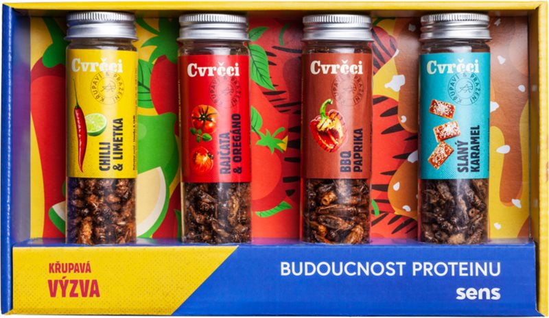 SENS Křupaví & pražení cvrčci - Dárkový set 4 x 20 g
