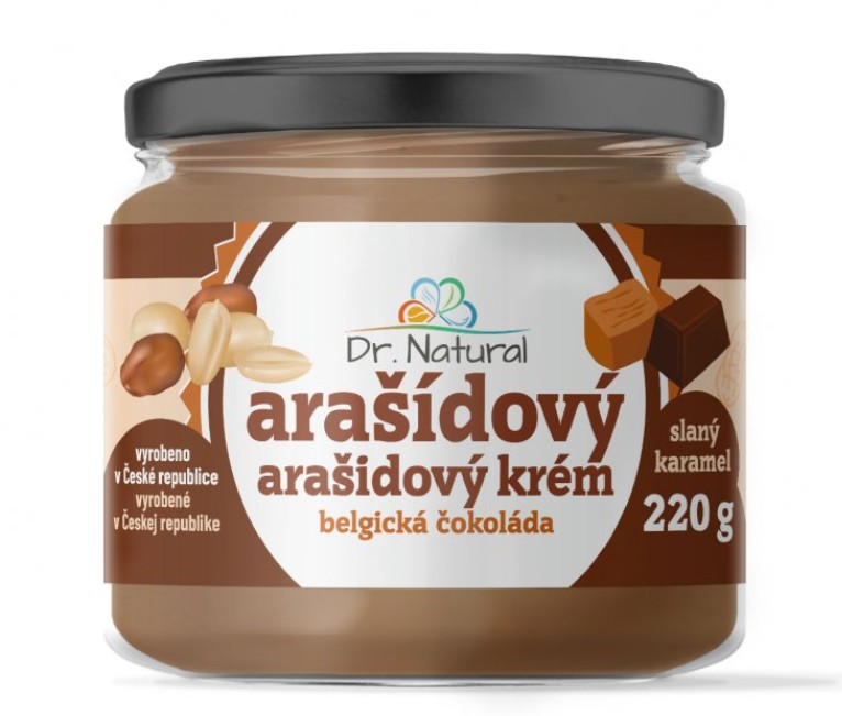 Zobrazit detail výrobku Dr. Natural Arašídový krém belgická čokoláda slaný karamel 220 g