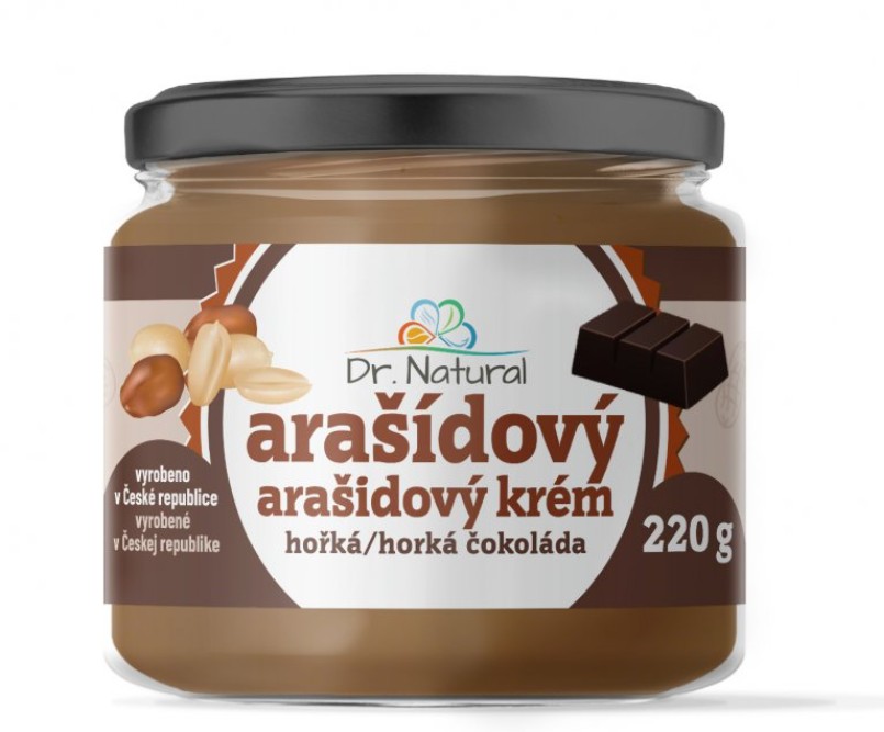 Zobrazit detail výrobku Dr. Natural Arašídový krém s hořkou čokoládou 220 g