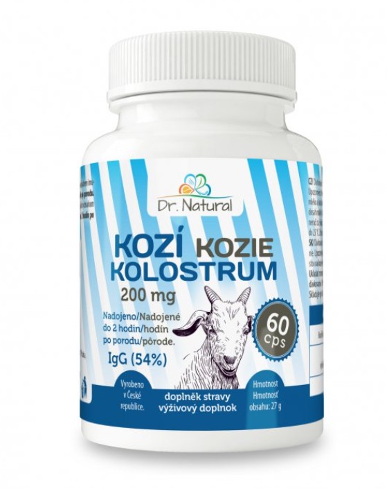 Zobrazit detail výrobku Dr. Natural Kozí Kolostrum IgG 54% 200 mg 60 kapslí