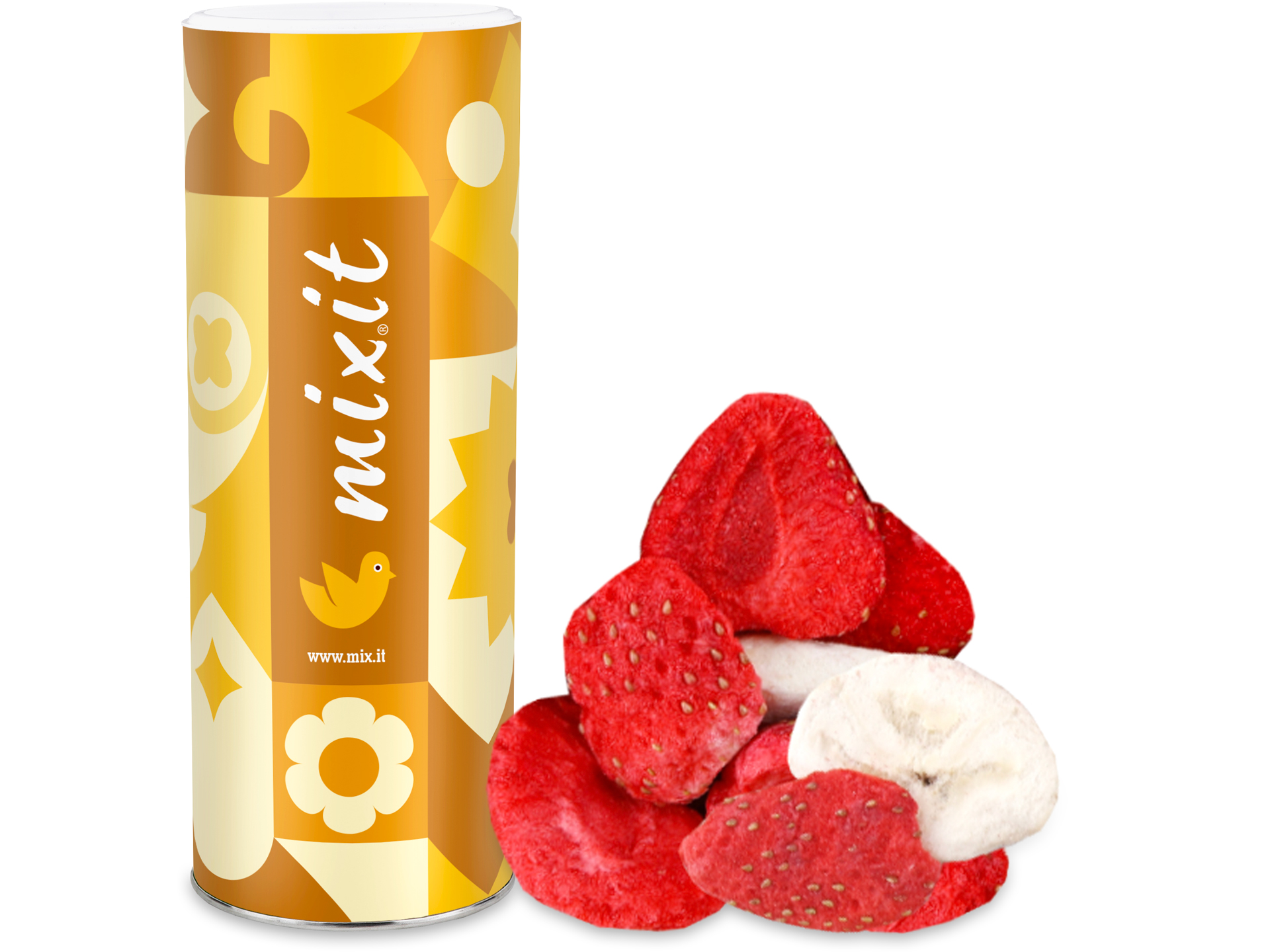 Zobrazit detail výrobku Mixit Velké křupavé ovoce - banán a jahoda 160 g Zobrazit detail výrobku Mixit Velké křupavé ovoce - banán a jahoda 160 g