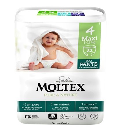 Zobrazit detail výrobku Moltex Pure & Nature Natahovací plenkové kalhotky Maxi 7-12 kg 22 ks