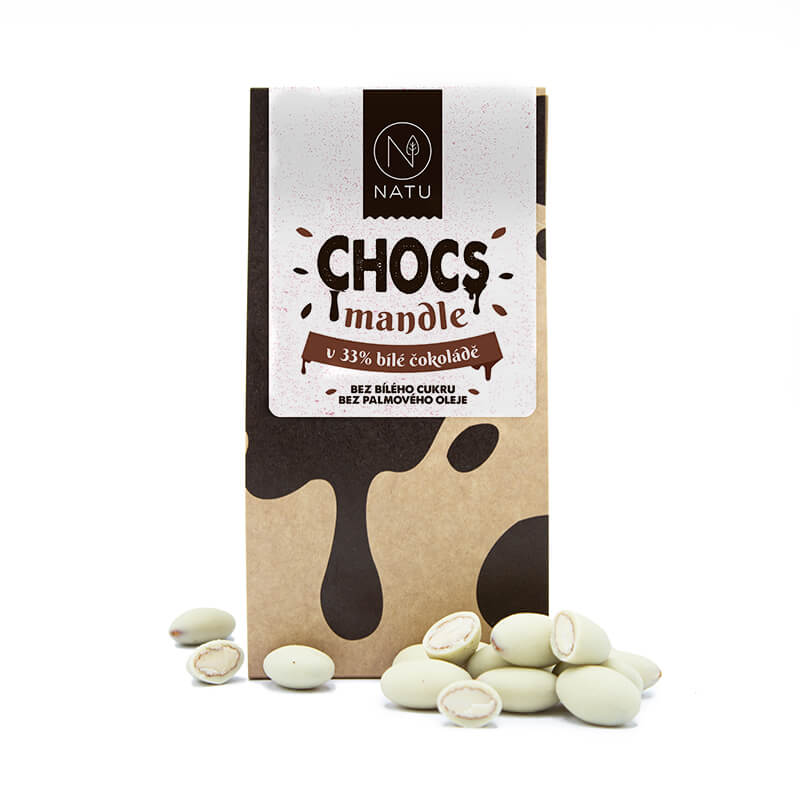 Zobrazit detail výrobku Natu Chocs Mandle v 33% bílé čokoládě 200 g