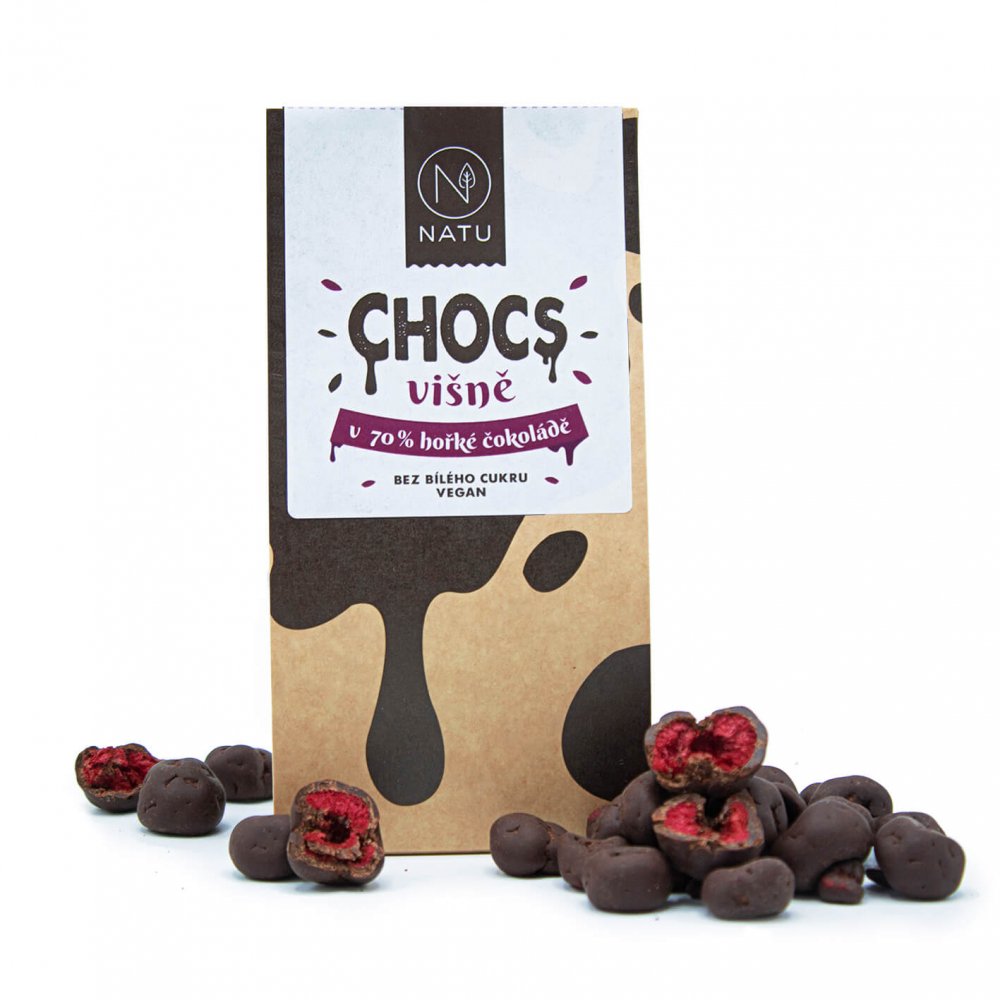 Zobrazit detail výrobku Natu Chocs Višně v 70% hořké čokoládě 100 g