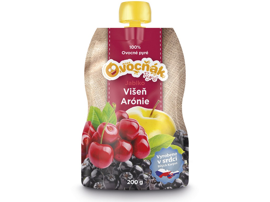 Zobrazit detail výrobku Ovocňák Ovocné pyré jablko - višeň - aronie 200 g Zobrazit detail výrobku Ovocňák Ovocné pyré jablko - višeň - aronie 200 g