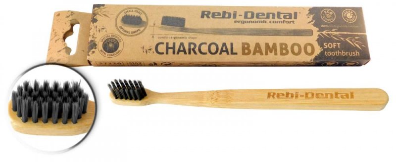 Rebi-Dental Zubní kartáček M62 charcoal bamboo měkký 1 ks