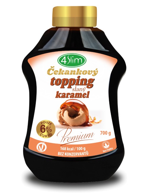 Zobrazit detail výrobku 4Slim Čekankový topping slaný karamel 700 g