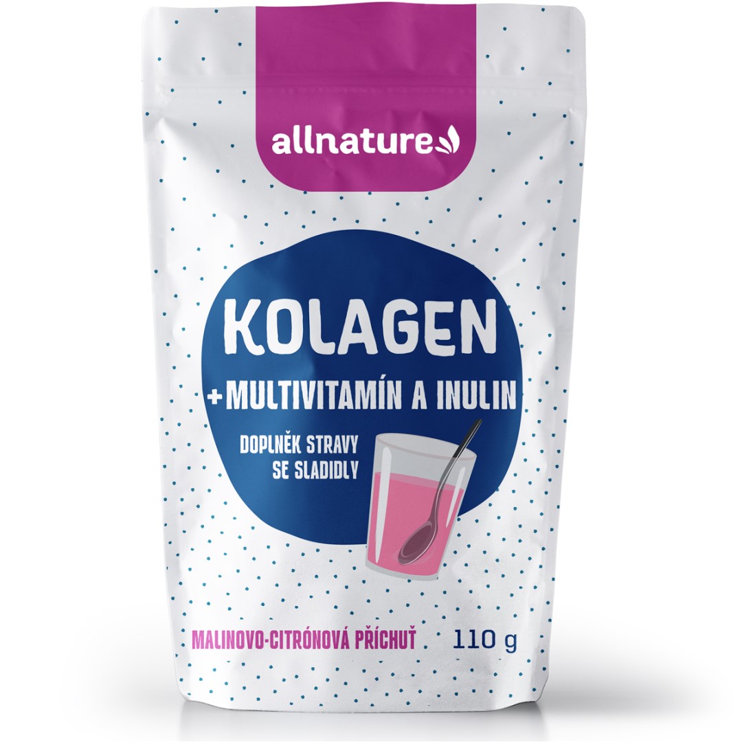 Zobrazit detail výrobku Allnature Kolagen s multivitamíny a inulinem - příchuť malina a citron 110 g
