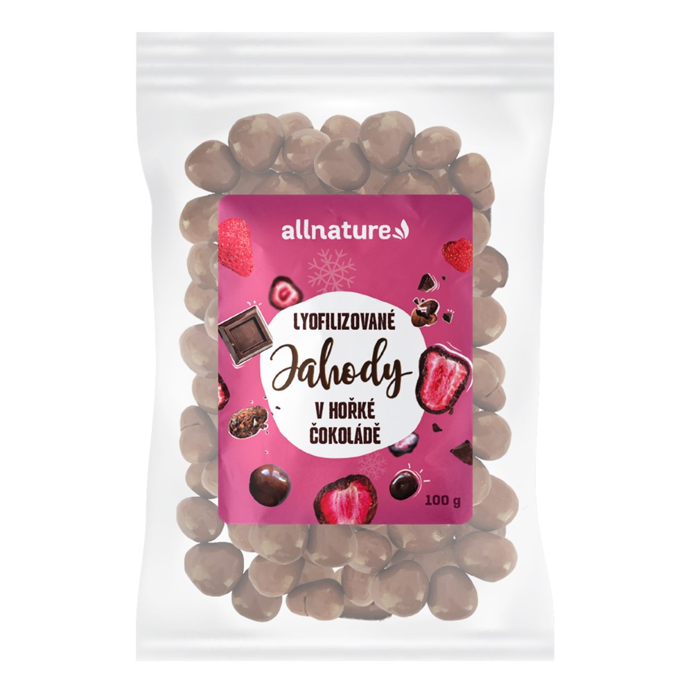 Zobrazit detail výrobku Allnature Mrazem sušené jahody v hořké čokoládě 100 g
