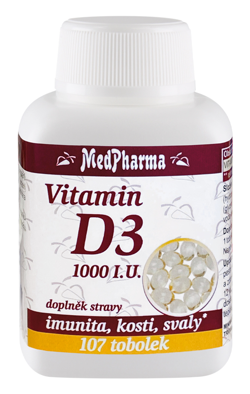 Zobrazit detail výrobku MedPharma Vitamin D3 1000 I.U. 107 tobolek