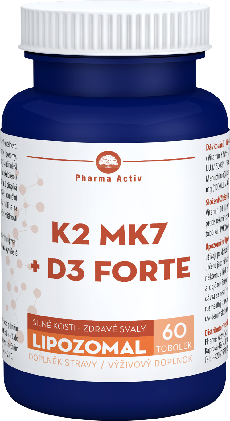 Zobrazit detail výrobku Pharma Activ Lipozomální K2 MK7 + D3 Forte 60 tobolek