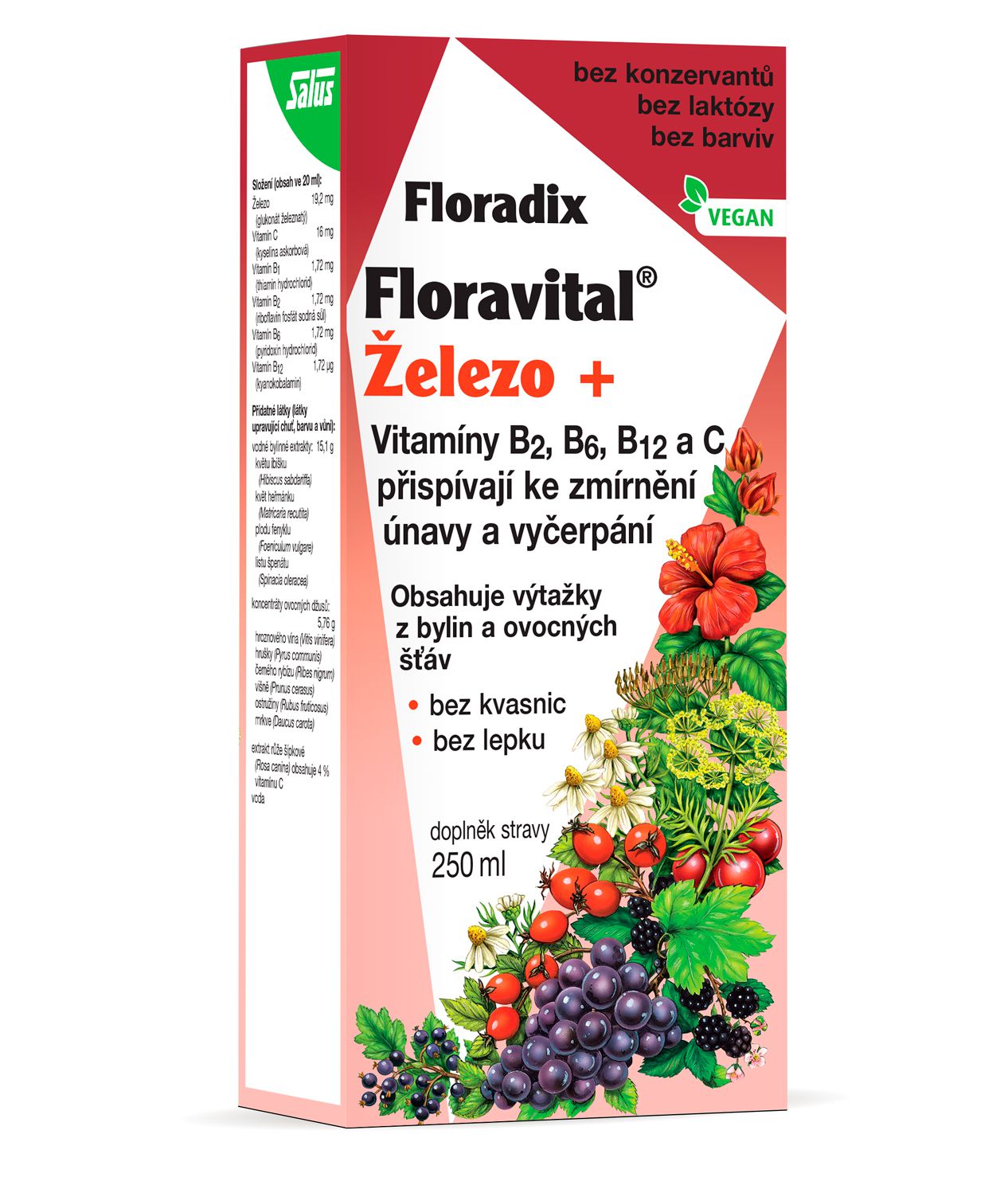 Salus Floradix Floravital Železo+ 250 ml