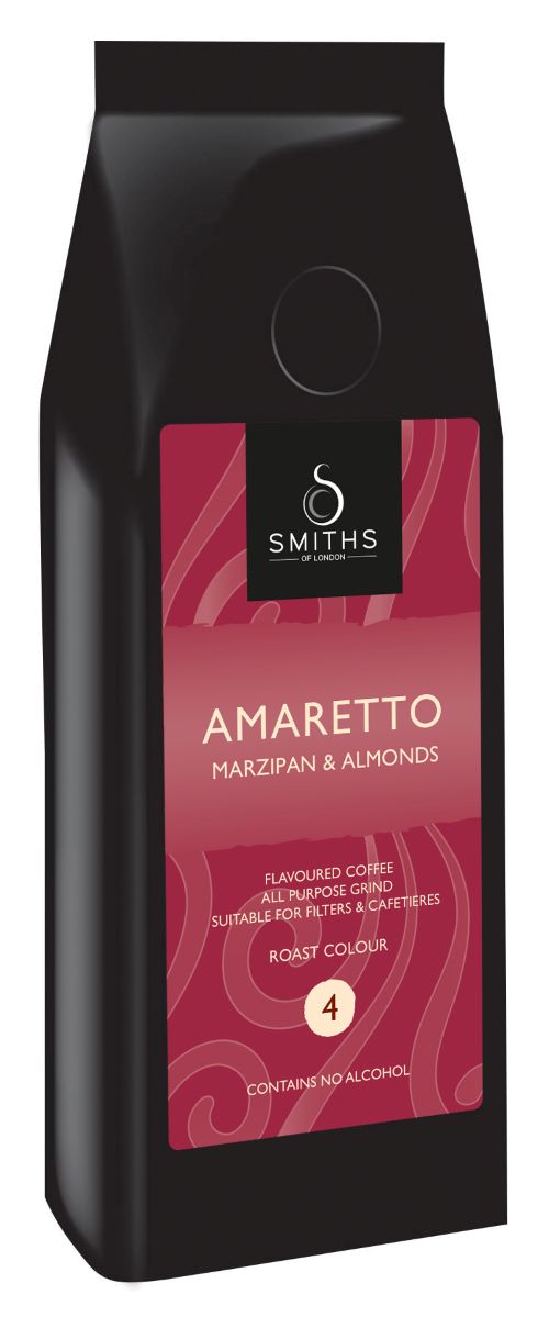 Zobrazit detail výrobku Smiths of London Káva ochucená Amaretto zrna 227 g