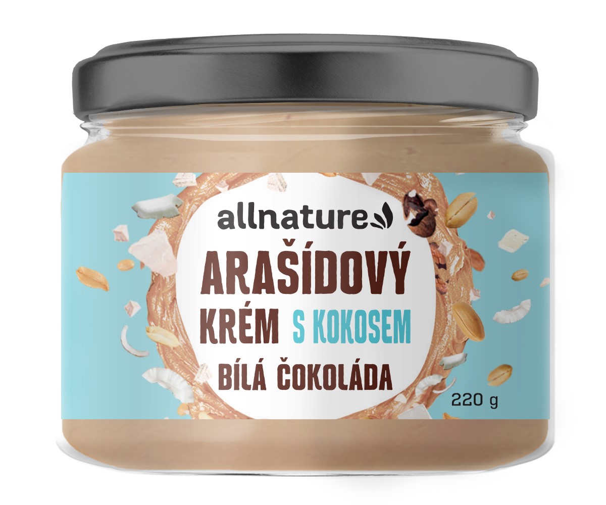 Zobrazit detail výrobku Allnature Arašídový krém s bílou čokoládou a kokosem 220 g