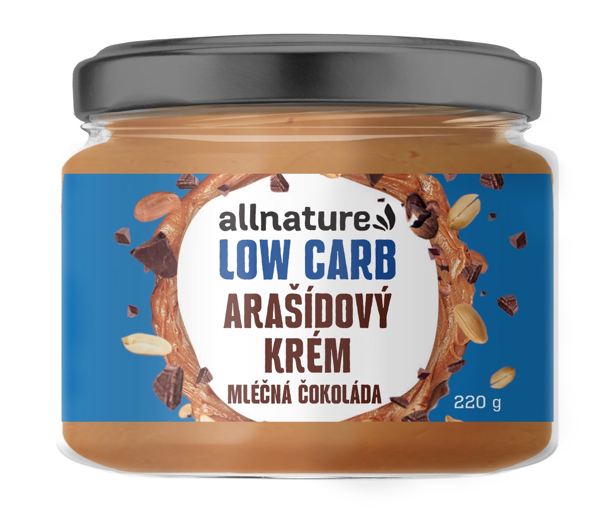 Zobrazit detail výrobku Allnature Arašídový krém s mléčnou LOW carb čokoládou 220 g