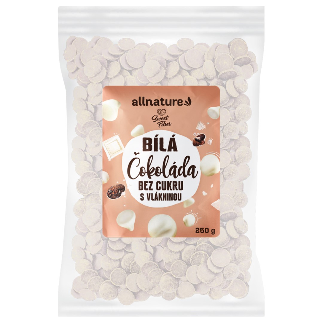 Zobrazit detail výrobku Allnature Bílá čokoláda bez cukru s vlákninou 250 g